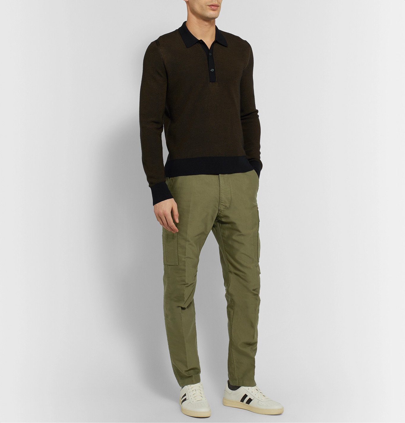 TOM FORD - Slim-Fit Cotton Cargo Trousers - Green TOM FORD