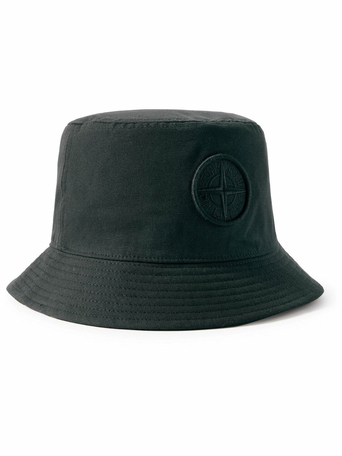 Stone Island LogoAppliquéd CottonCanvas Bucket Hat Black Stone Island