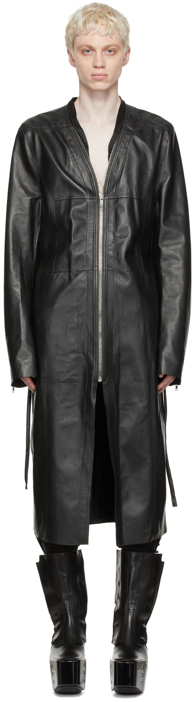 Photo: Rick Owens Black Paneled Leather Coat