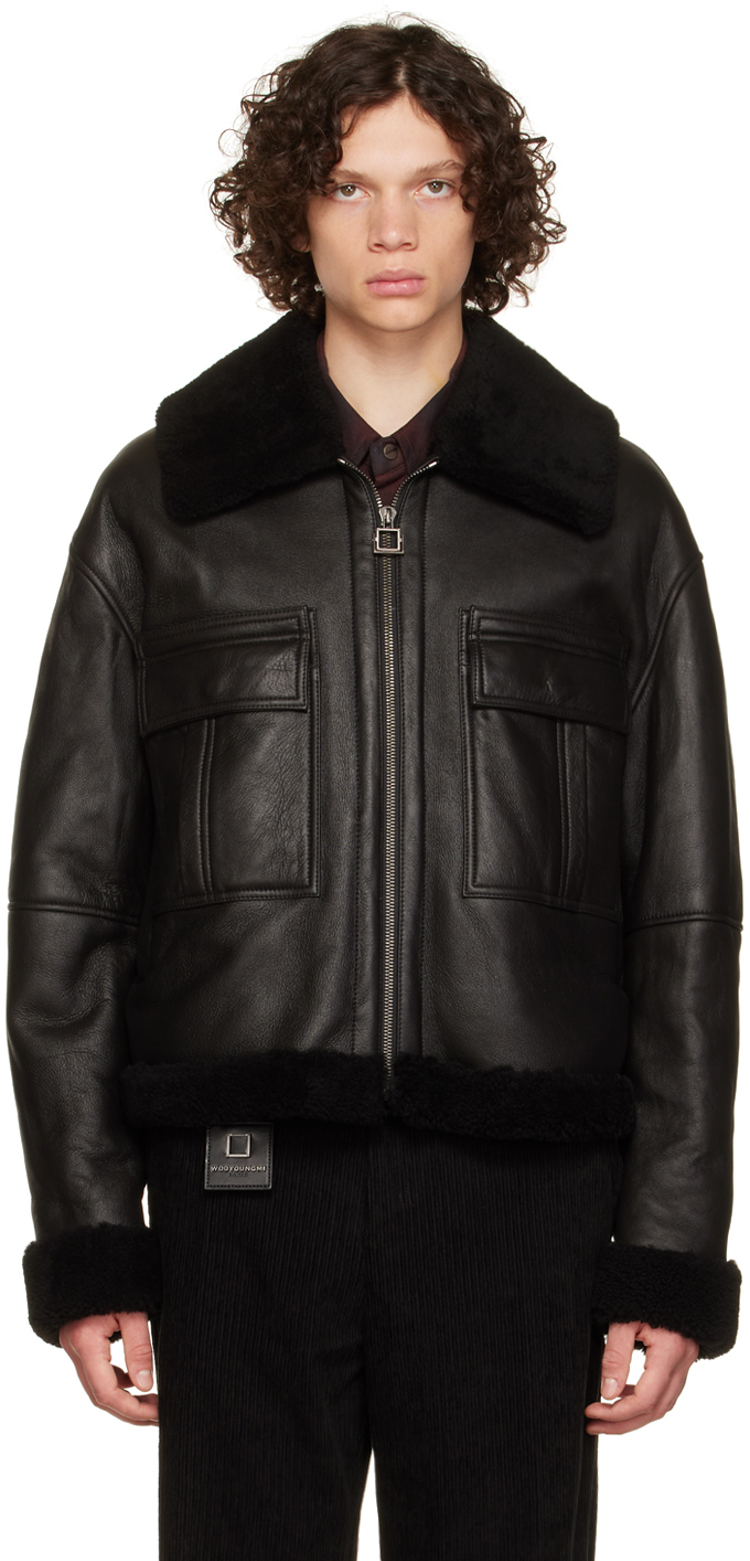 Photo: Wooyoungmi Black Shearling Leather Jacket