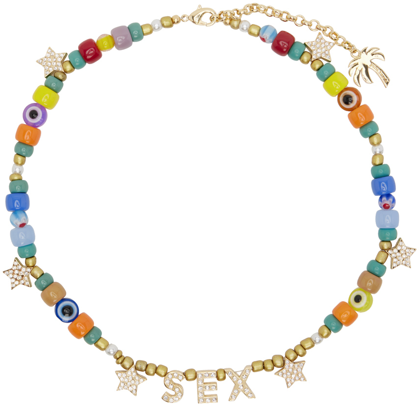 Photo: Palm Angels Multicolor 'Sex' Beads Necklace