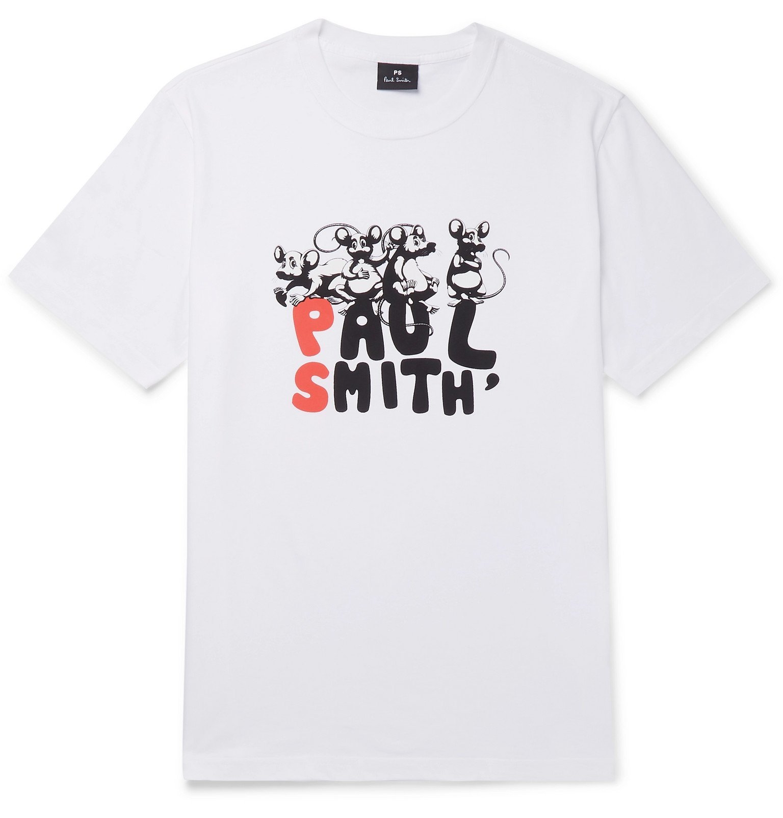 Ps Paul Smith Printed Organic Cotton Jersey T Shirt White Ps By Paul Smith 