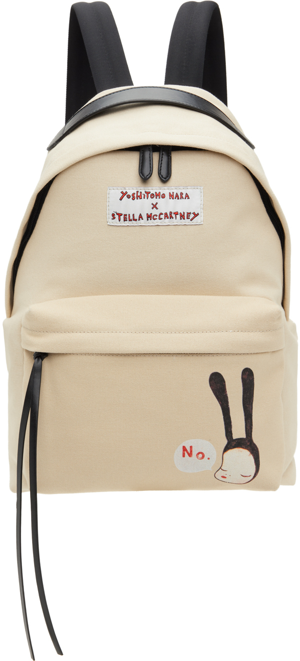 Stella McCartney Beige 'Little Black Bunny' Backpack Stella McCartney