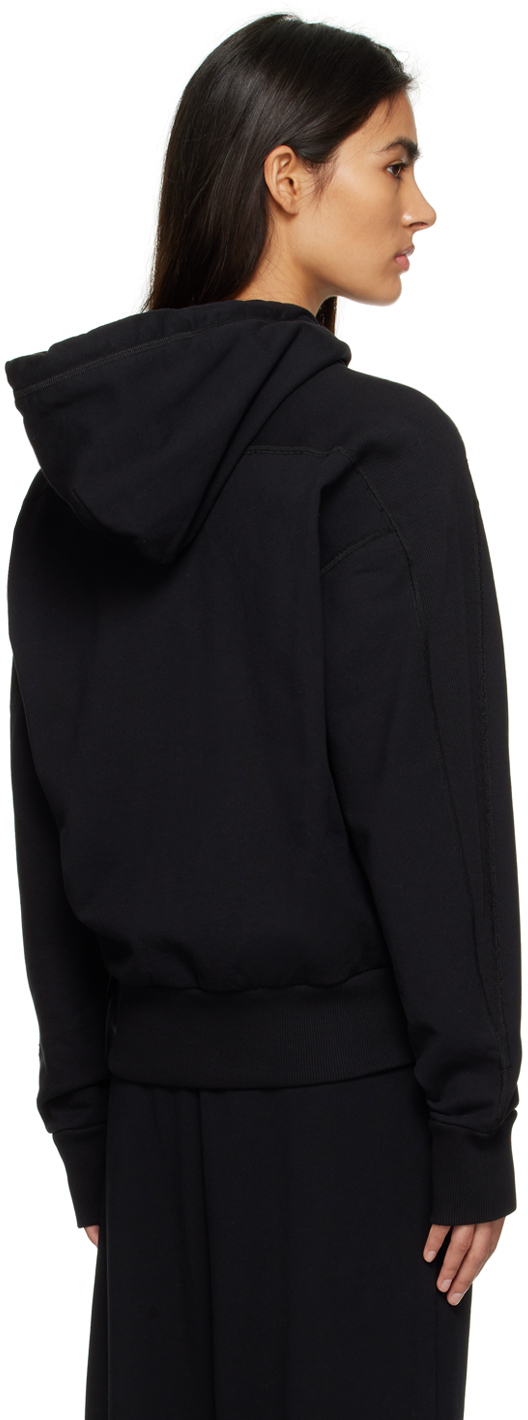 MM6 Maison Margiela Black Ribbed Hoodie MM6 Maison Margiela