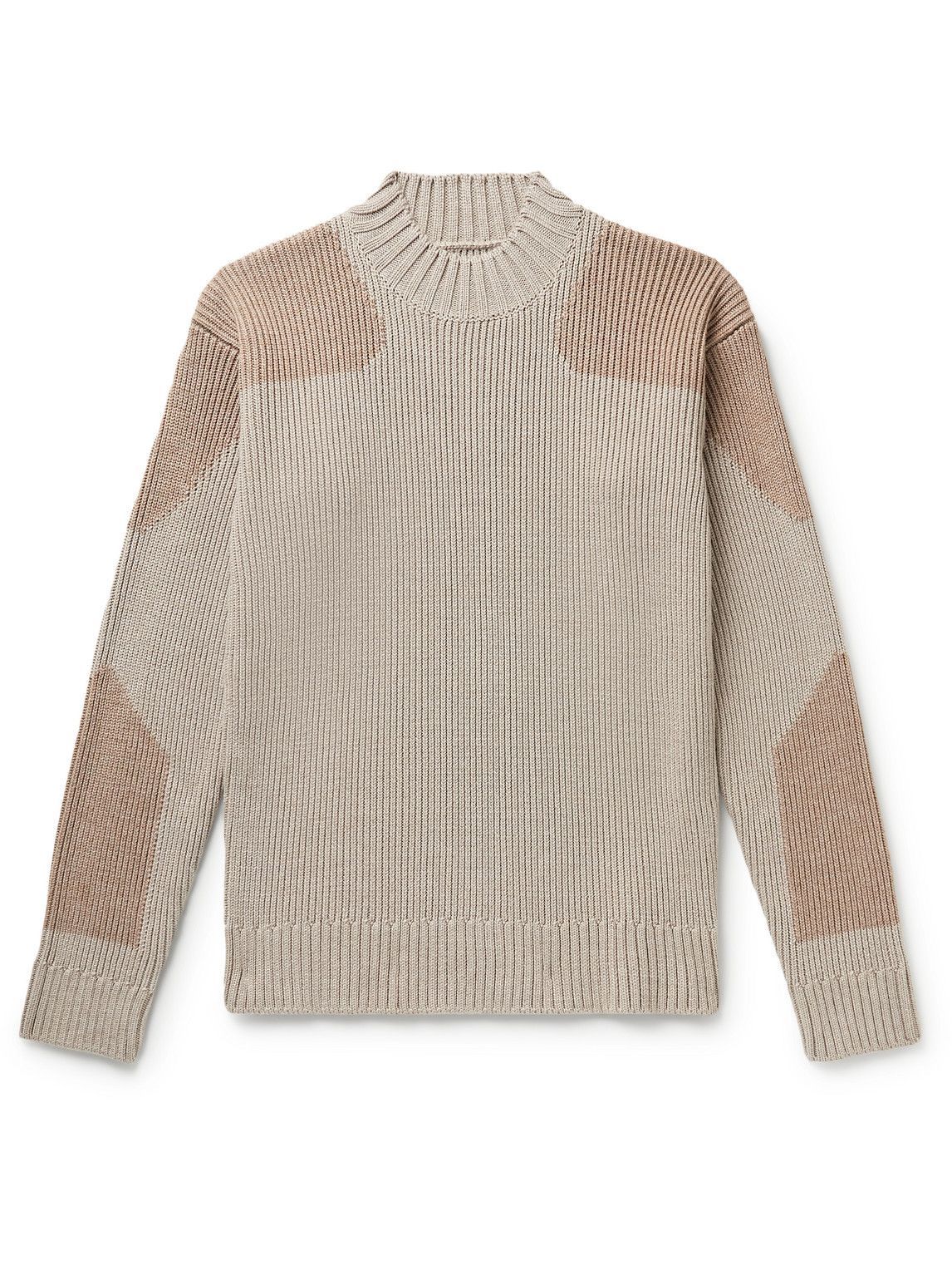 Jacquemus - Ribbed Two-Tone Merino Wool-Blend Mock-Neck Sweater - Brown ...