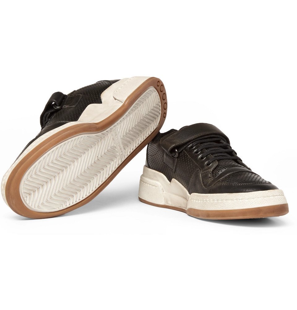 saint laurent perforated leather sneakers