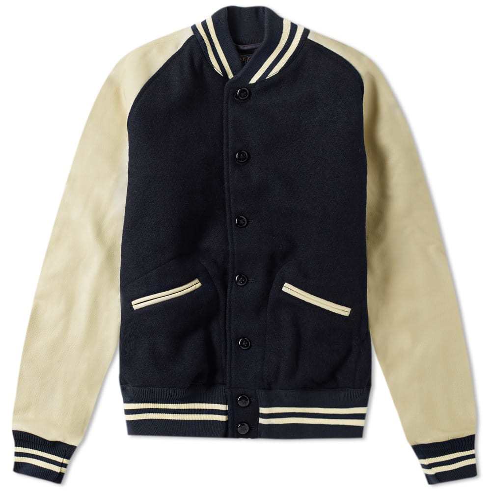 Beams Plus Leather Varsity Jacket Beams Plus