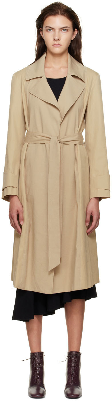 DEVEAUX NEW YORK Tan Yuri Trench Coat Deveaux New York