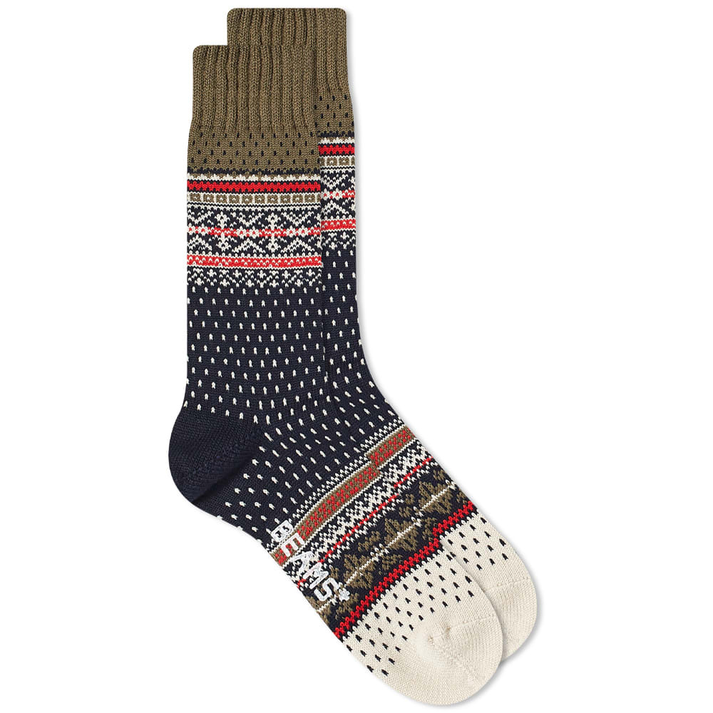 Beams Plus Men's Nordic Sock in Navy Base Beams Plus