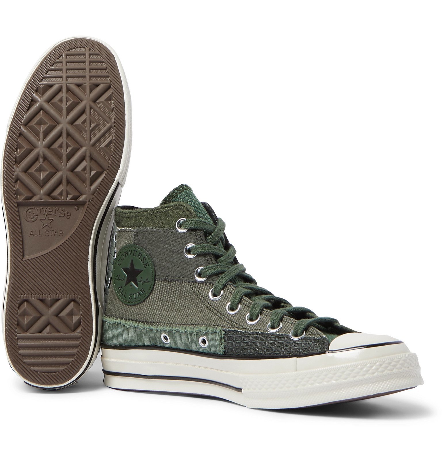 green patchwork converse