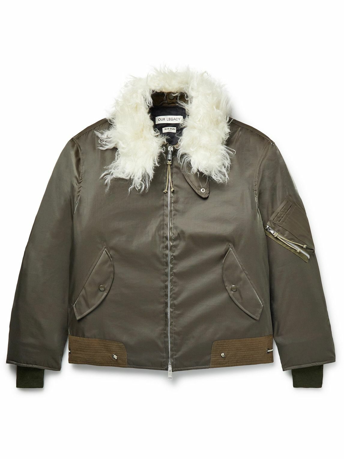 Photo: Our Legacy - Glyptodon Faux Fur and Suede-Trimmed Shell Jacket - Green