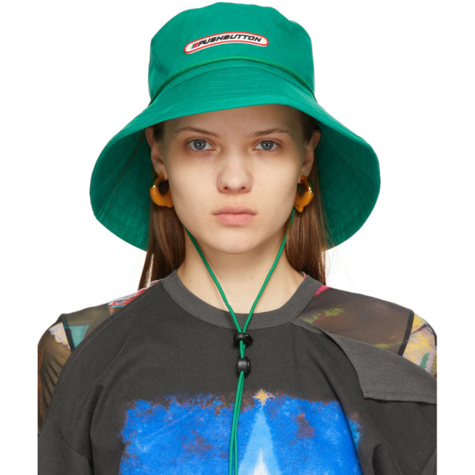 Pushbutton Green Logo Bucket Hat Pushbutton