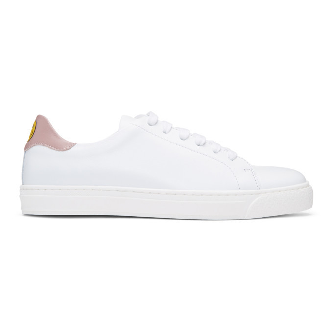 Anya Hindmarch SSENSE Exclusive White and Pink Wink Tennis Sneakers ...