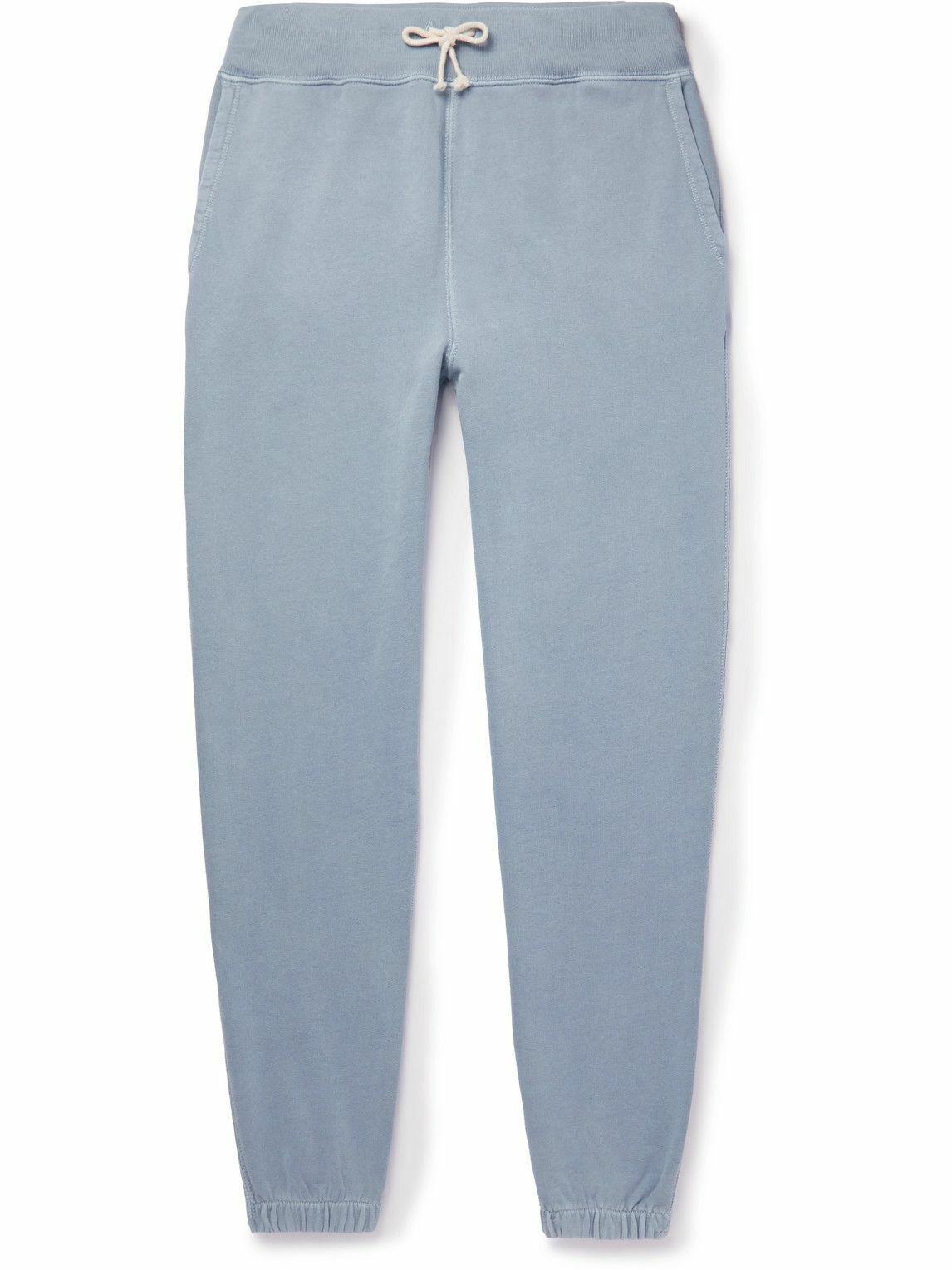 Photo: Polo Ralph Lauren - Tapered Fleece-Back Organic Cotton-Jersey Sweatpants - Blue
