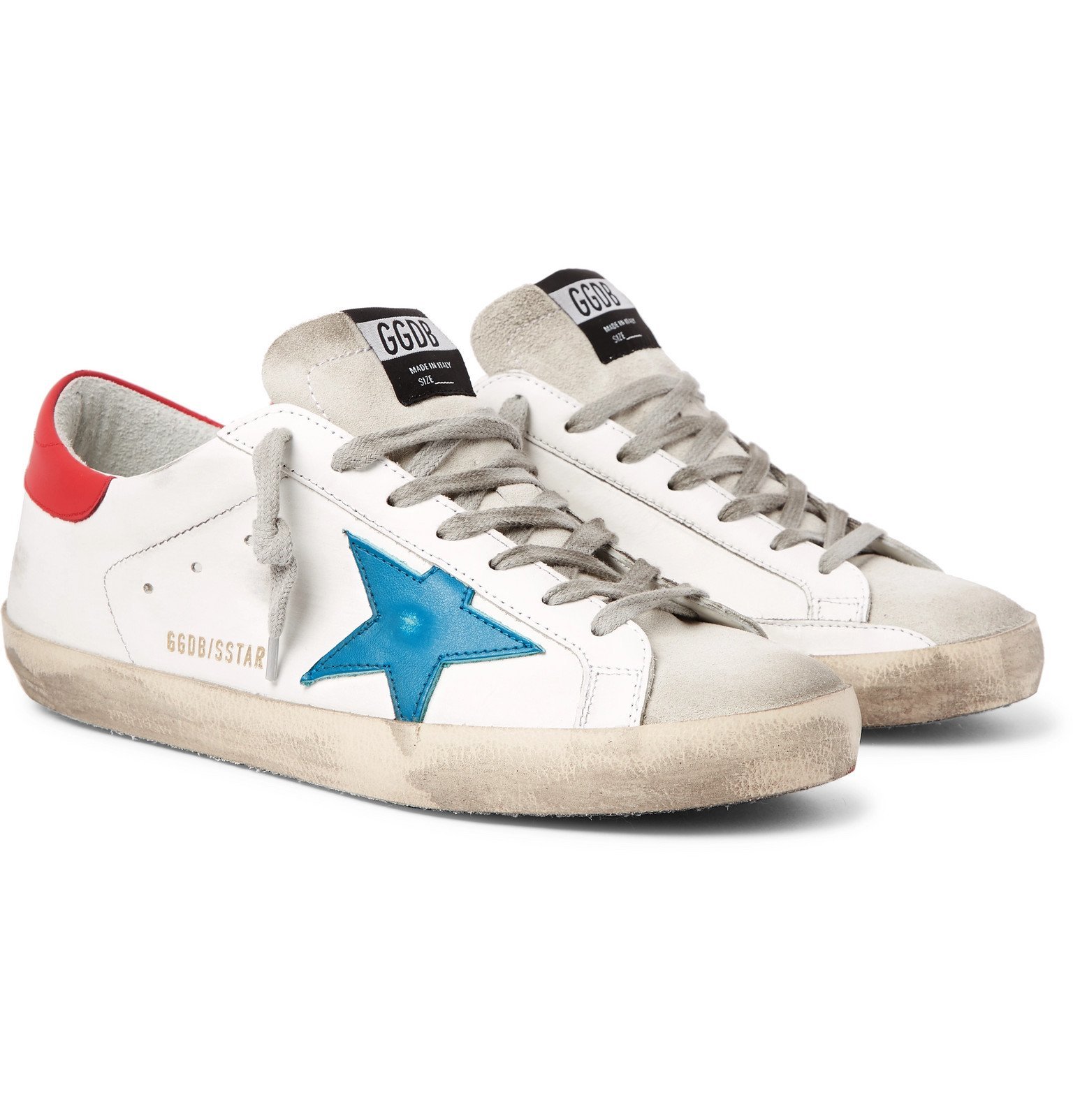 golden goose superstar leather and suede sneakers