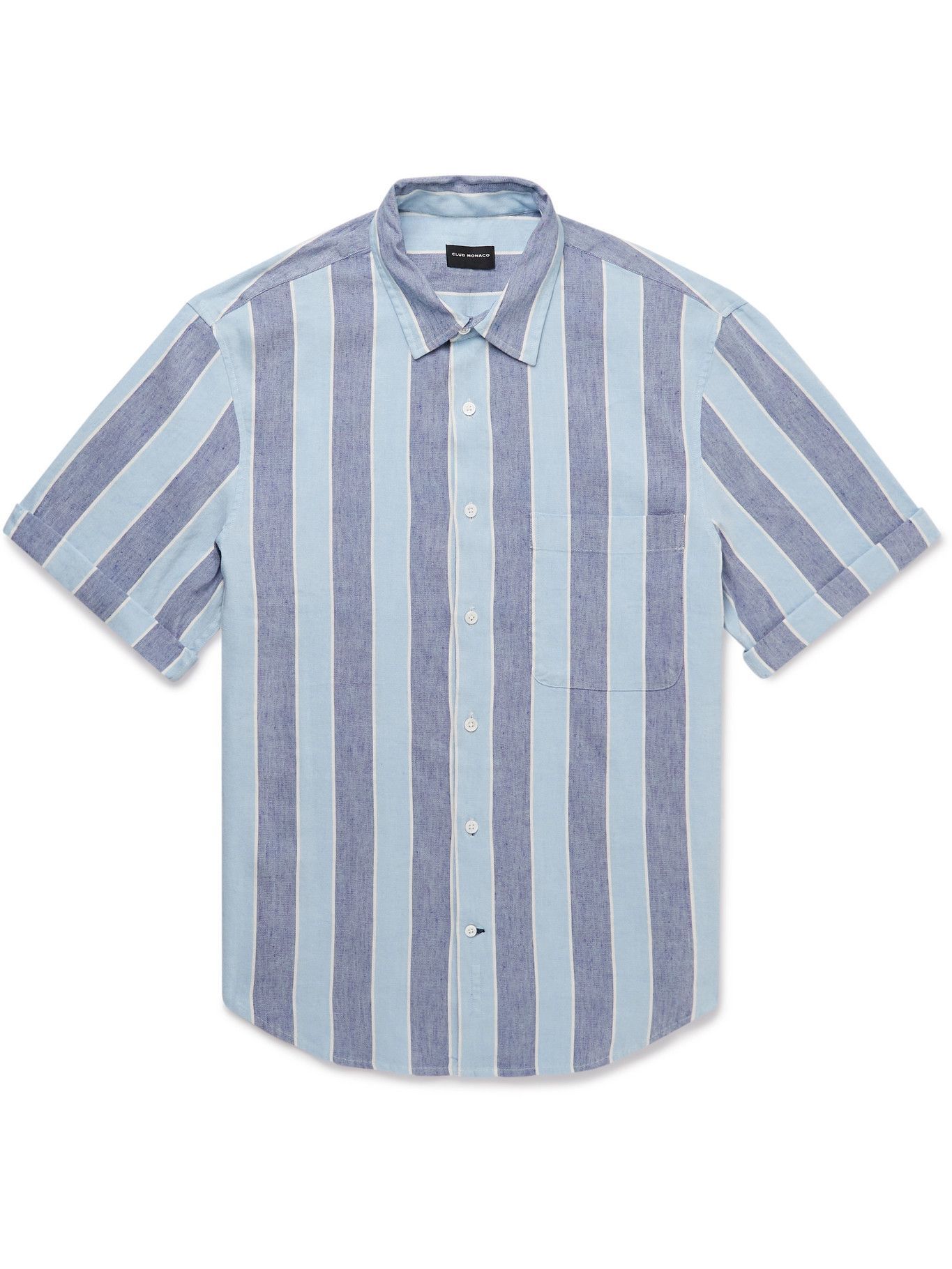 Club Monaco - Striped Linen-Blend Shirt - Blue Club Monaco