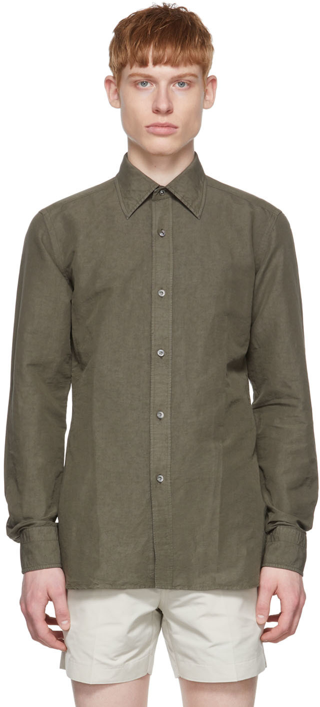 TOM FORD Khaki Linen Shirt TOM FORD