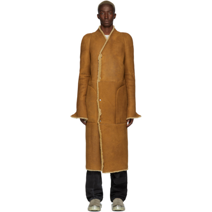 Rick Owens Tan Nappa Coat Rick Owens