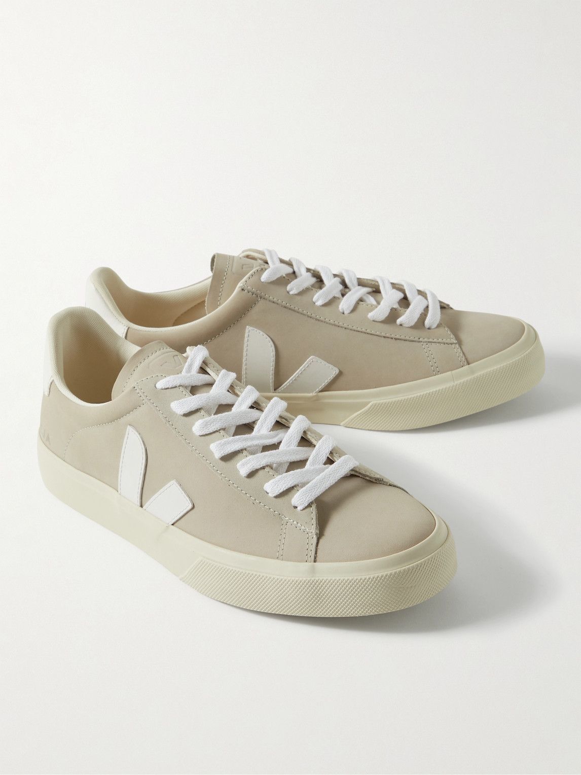 Veja - Campo Leather-Trimmed Nubuck Sneakers - Gray VEJA