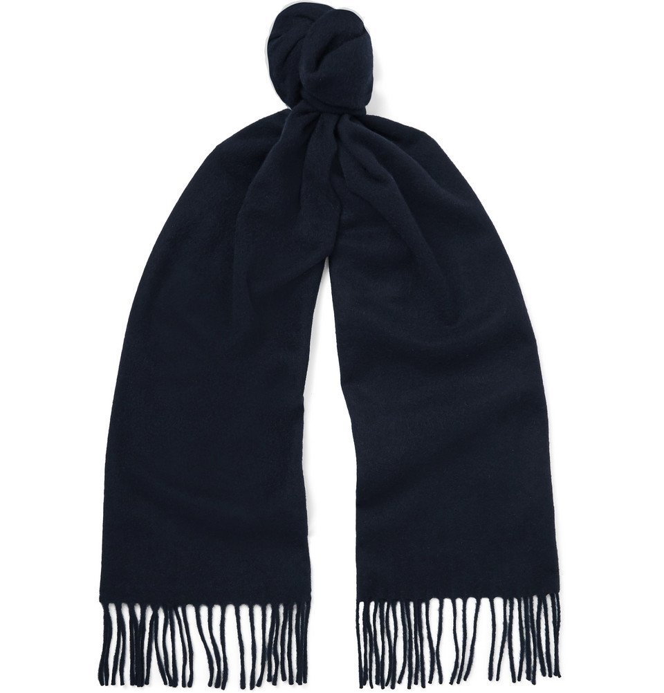 J.Crew Fringed Cashmere Scarf Navy J.Crew