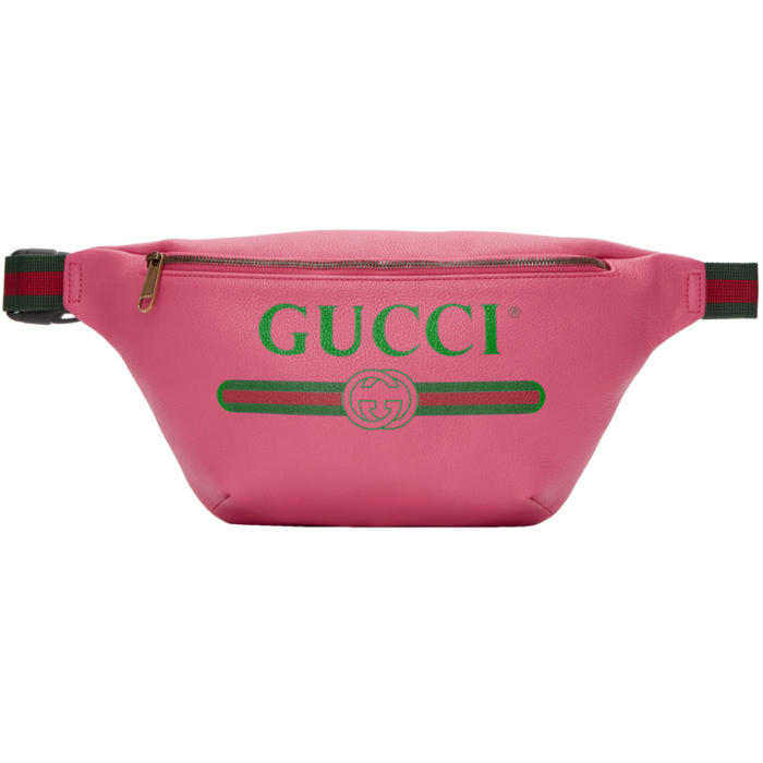 Gucci Pink Leather Logo Fanny Pack Gucci