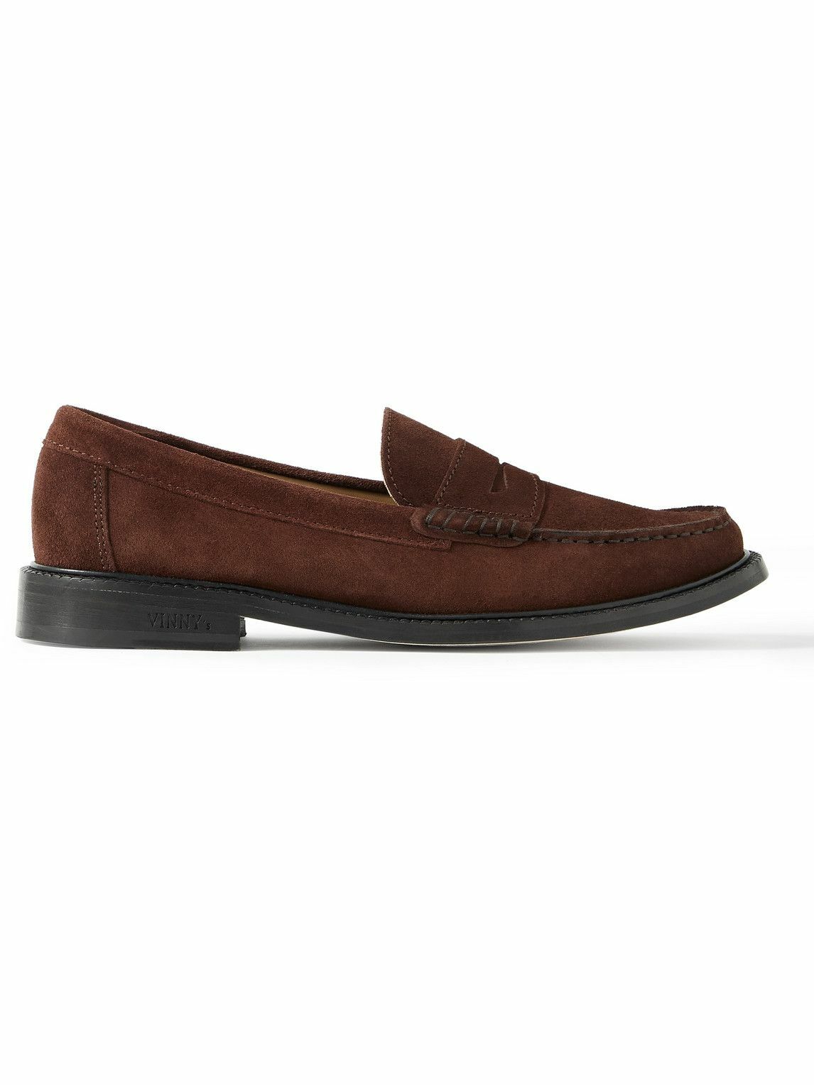 VINNY's Yardee Suede Penny Loafers Brown