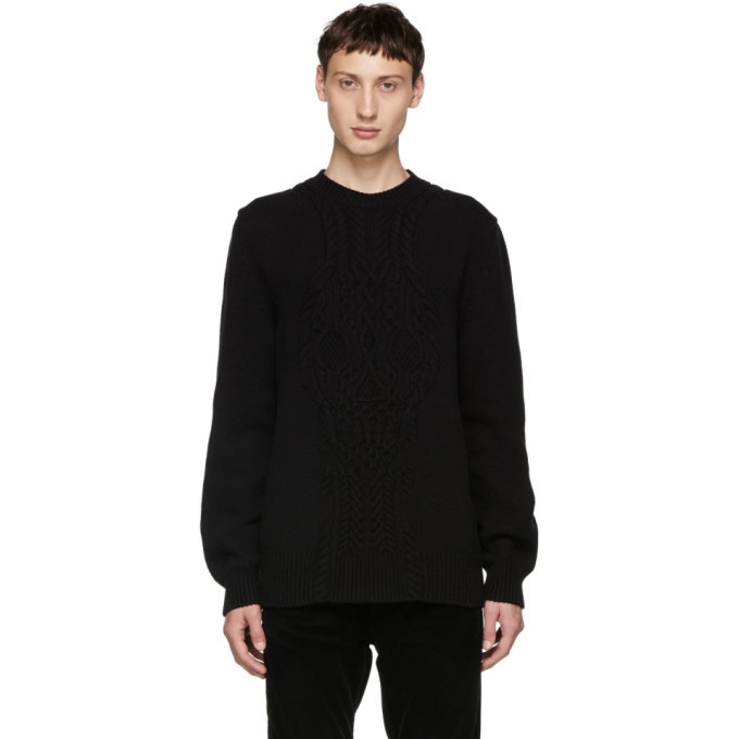 Alexander McQueen Black Crewneck Knit Sweater Alexander McQueen