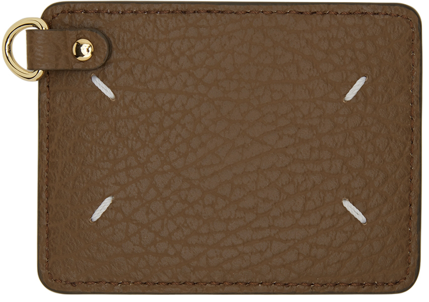 Maison Margiela Brown Logo Keyring Card Holder Maison Margiela