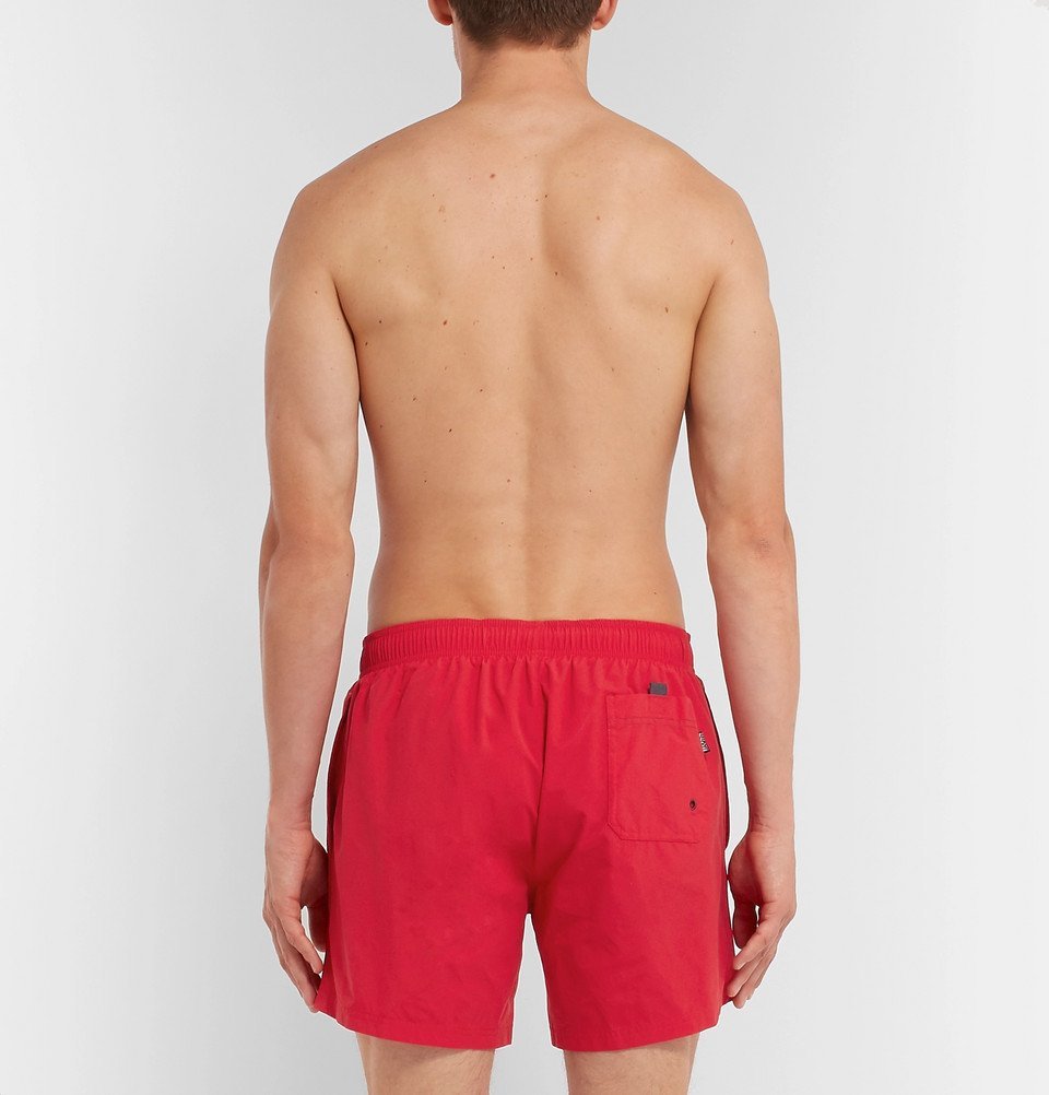 Hugo Boss ShortLength LogoEmbroidered Swim Shorts Red Hugo Boss