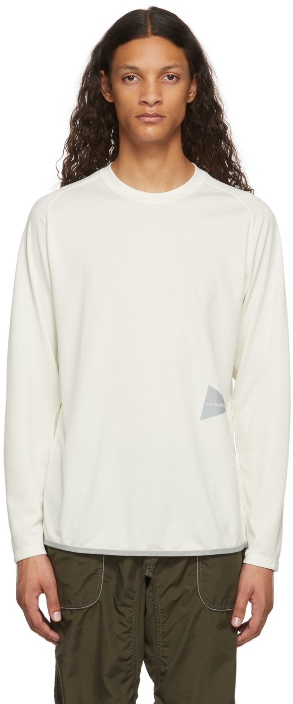 and Wander Off-White Power Dry Jersey Raglan Long Sleeve T-Shirt