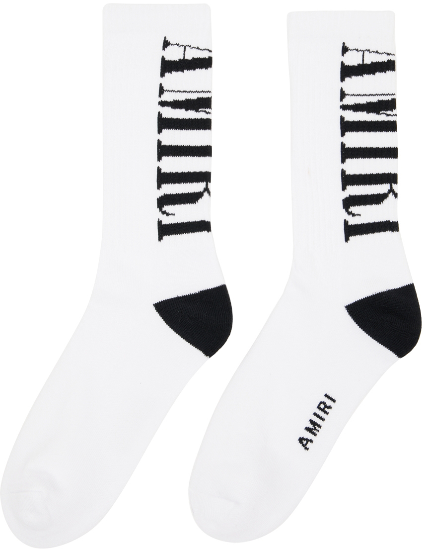 AMIRI White & Black Vertical Core Socks Amiri