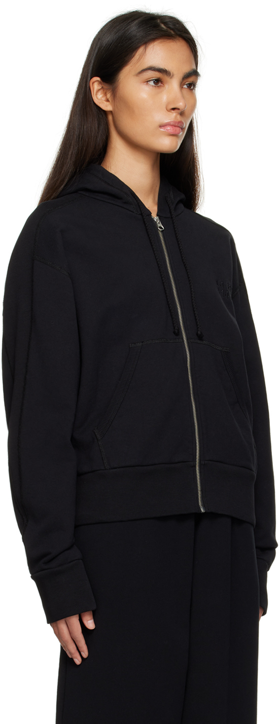 MM6 Maison Margiela Black Ribbed Hoodie MM6 Maison Margiela