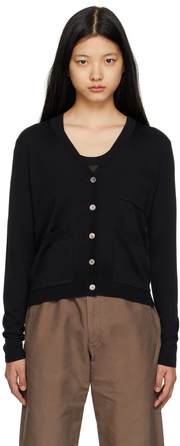 CO Black Y-Neck Cardigan Coach