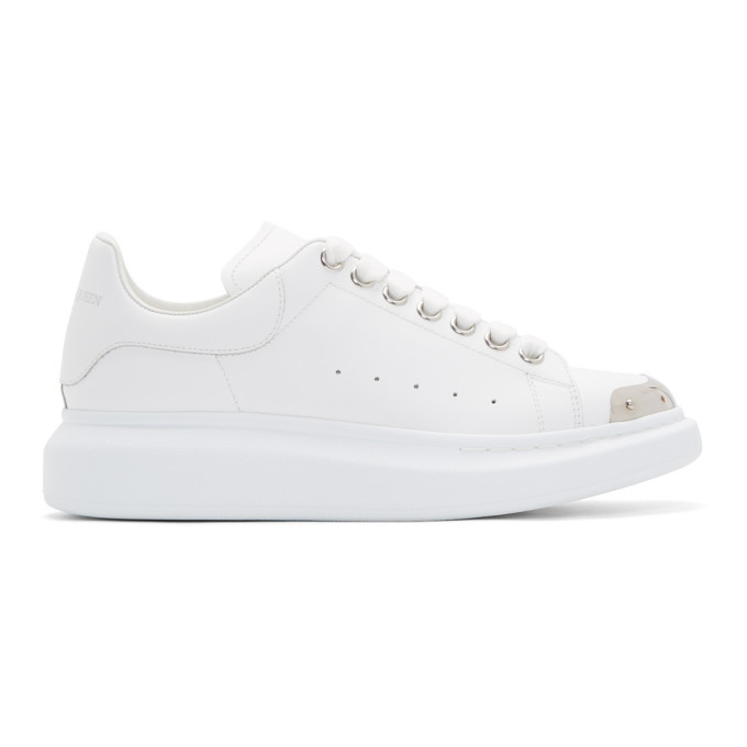 Alexander McQueen White and Silver Toe 