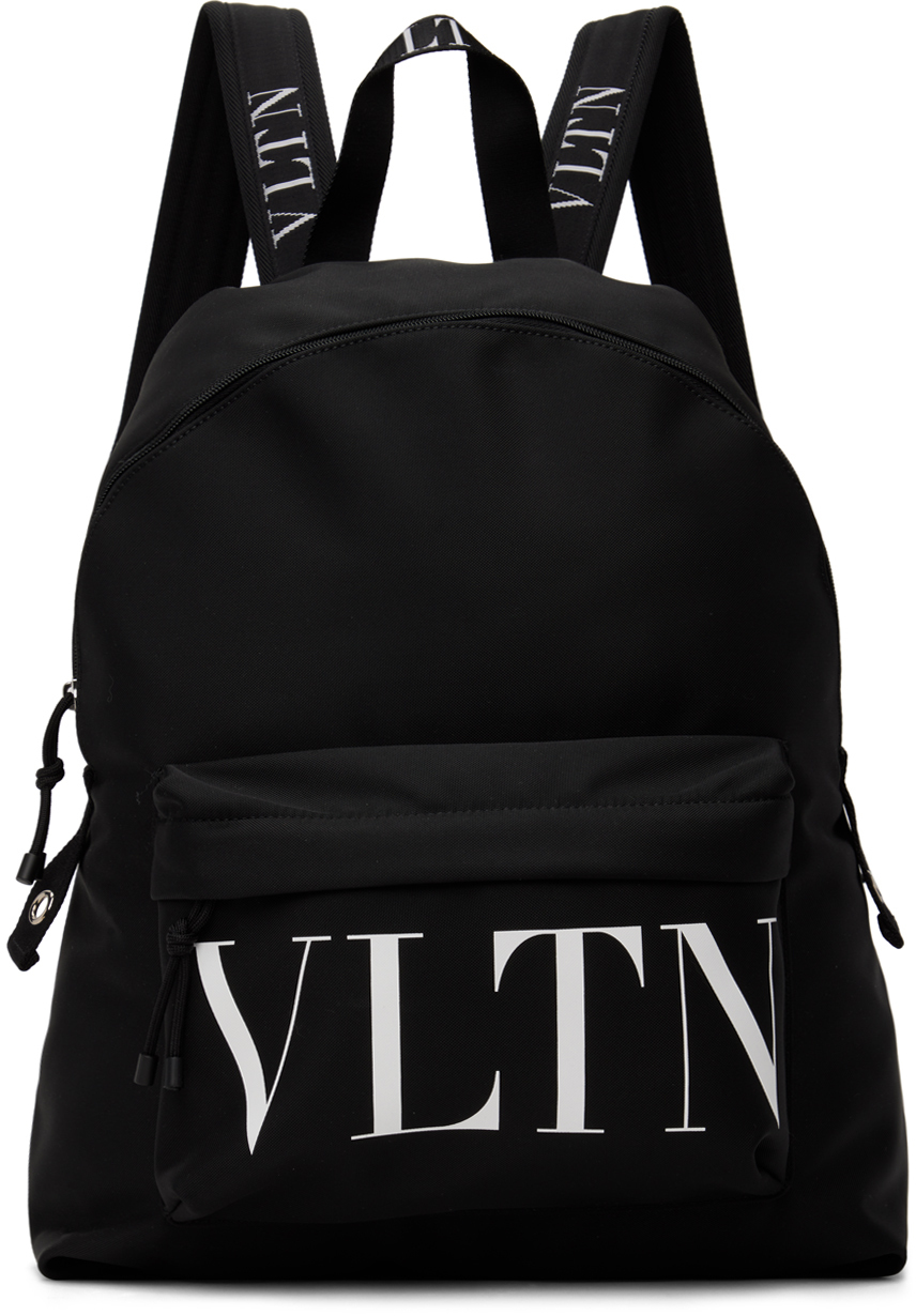 Valentino Garavani Black 'VLTN' Backpack Valentino Garavani