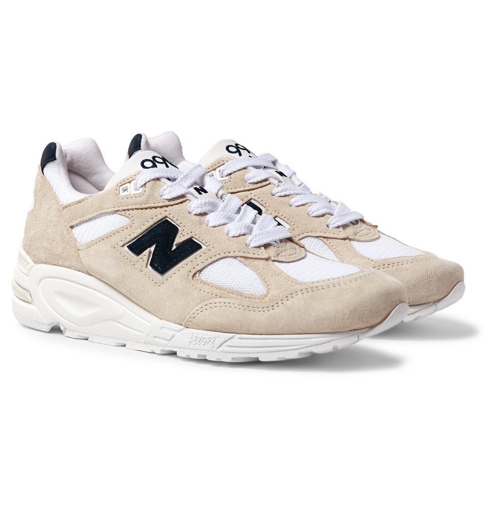 New Balance - 990V2 Suede and Mesh Sneakers - Men - Beige New Balance