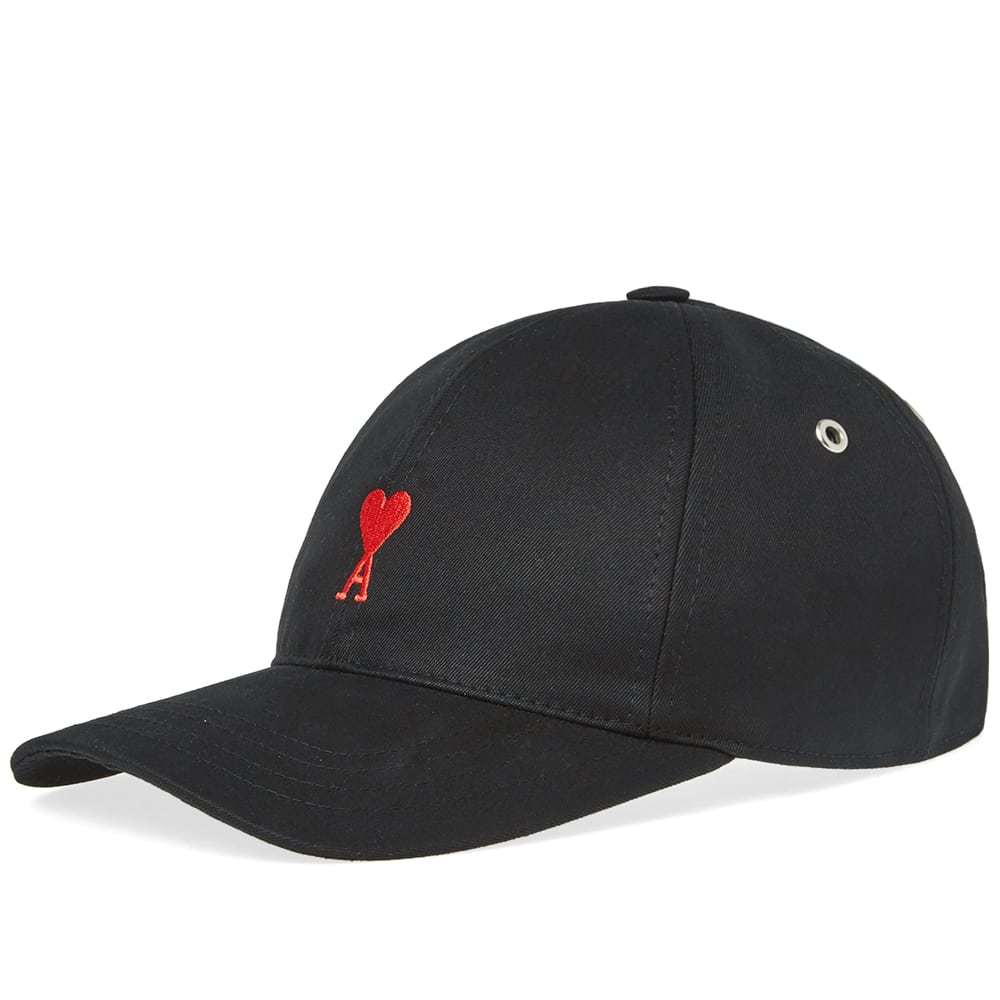 AMI Embroidered Heart Logo Cap Black AMI Alexandre Mattiussi