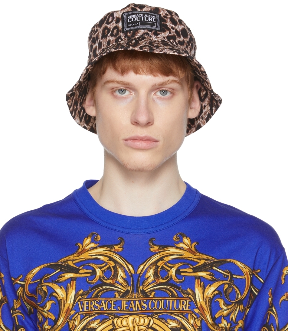 Versace Jeans Couture Black Embroidered Logo Bucket Hat Versace