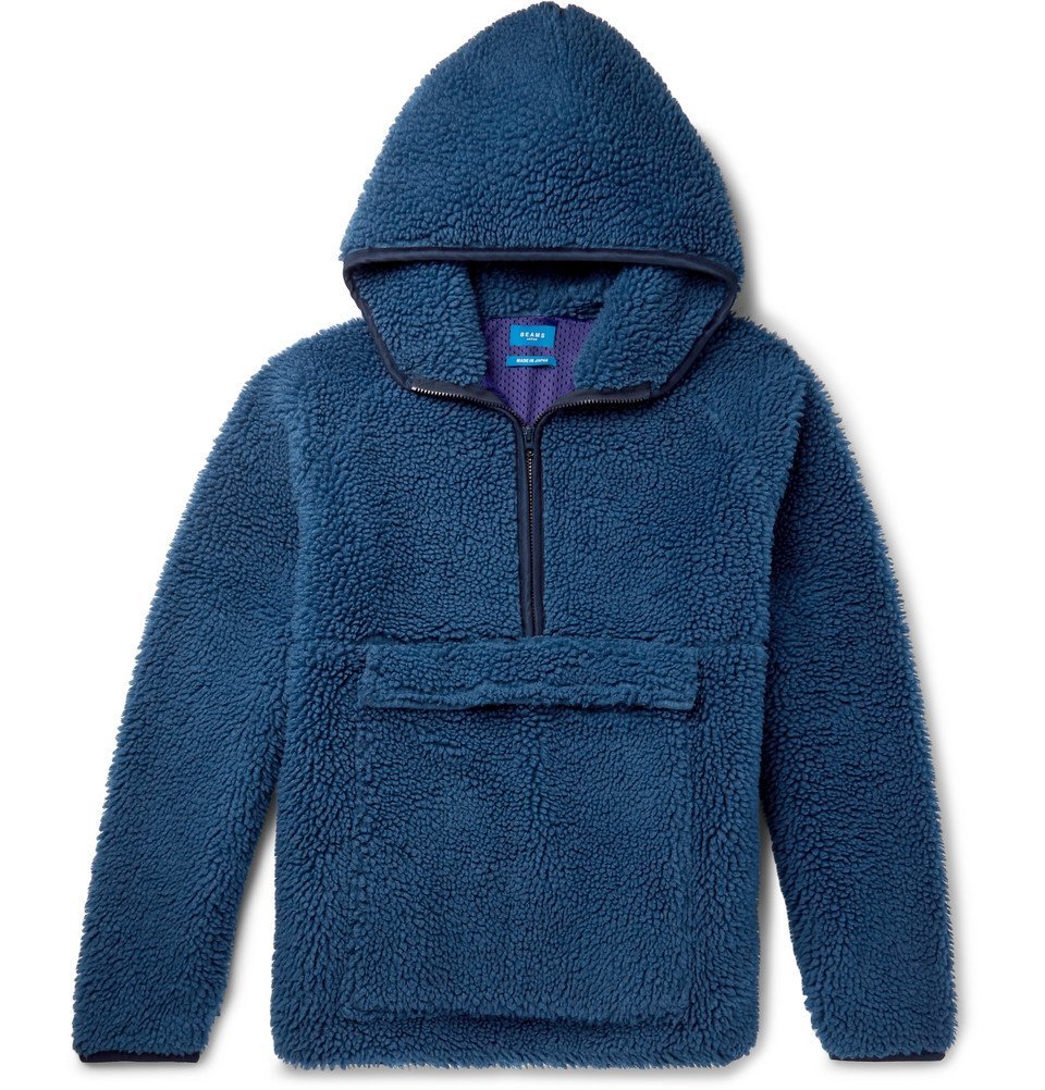 hooded half zip pullover