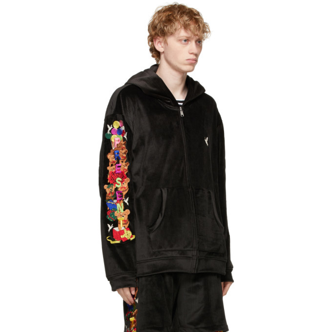 Doublet Black Chaos Embroidery Comfy Hoodie Doublet