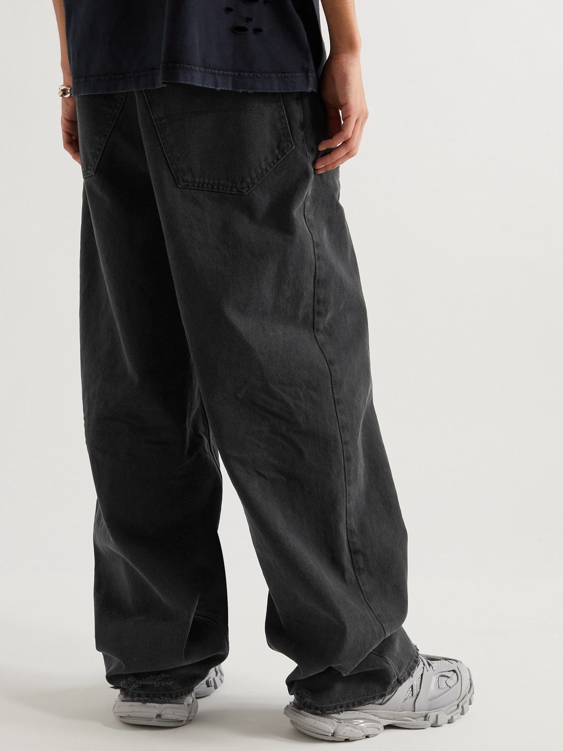 Balenciaga - Distressed Wide-Leg Jeans - Gray Balenciaga