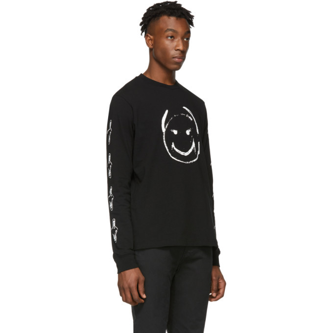 Undercover Black Happy Face Long Sleeve T-Shirt Undercover