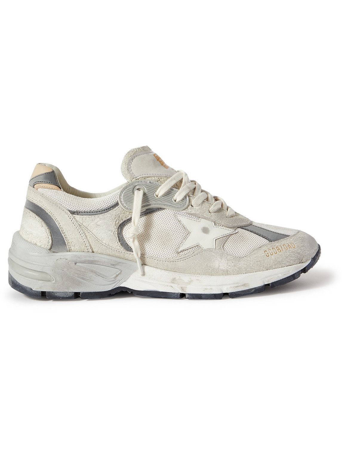 Golden Goose - Dad-Star Distressed Leather-Trimmed Suede and Mesh ...