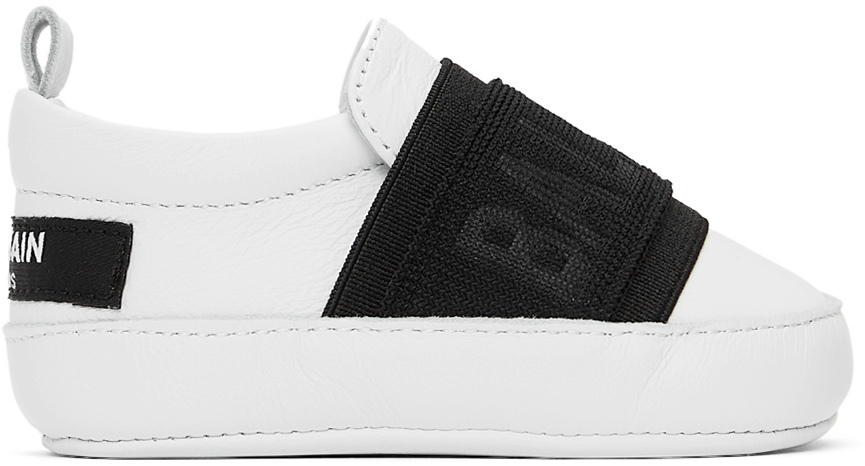 gerningsmanden opskrift Kompatibel med Balmain Baby White & Black Slip-On Sneakers Balmain
