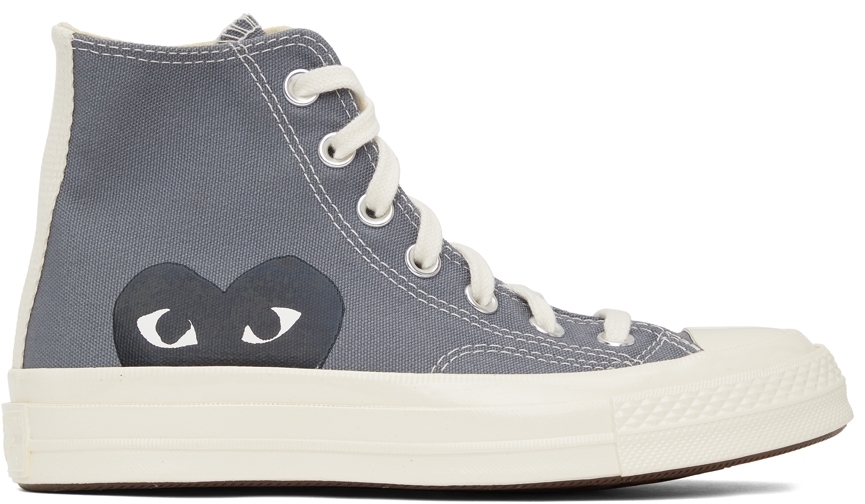 Comme des Garçons Play Grey Converse Edition Half Heart Chuck 70 High ...