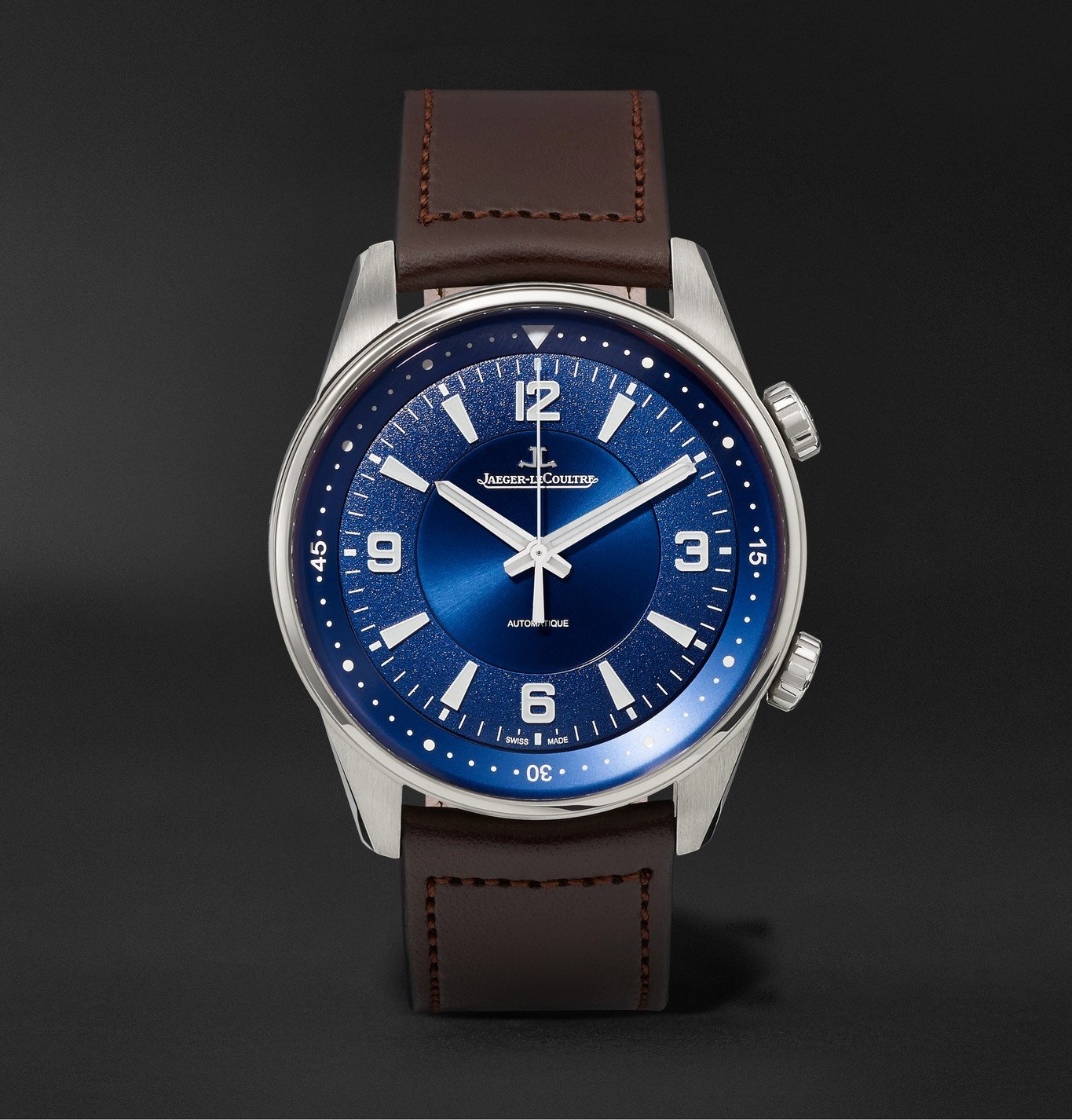 JAEGERLECOULTRE Polaris Automatic Stainless Steel and Leather Watch