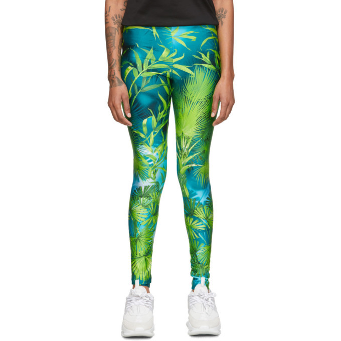 versace palm print leggings