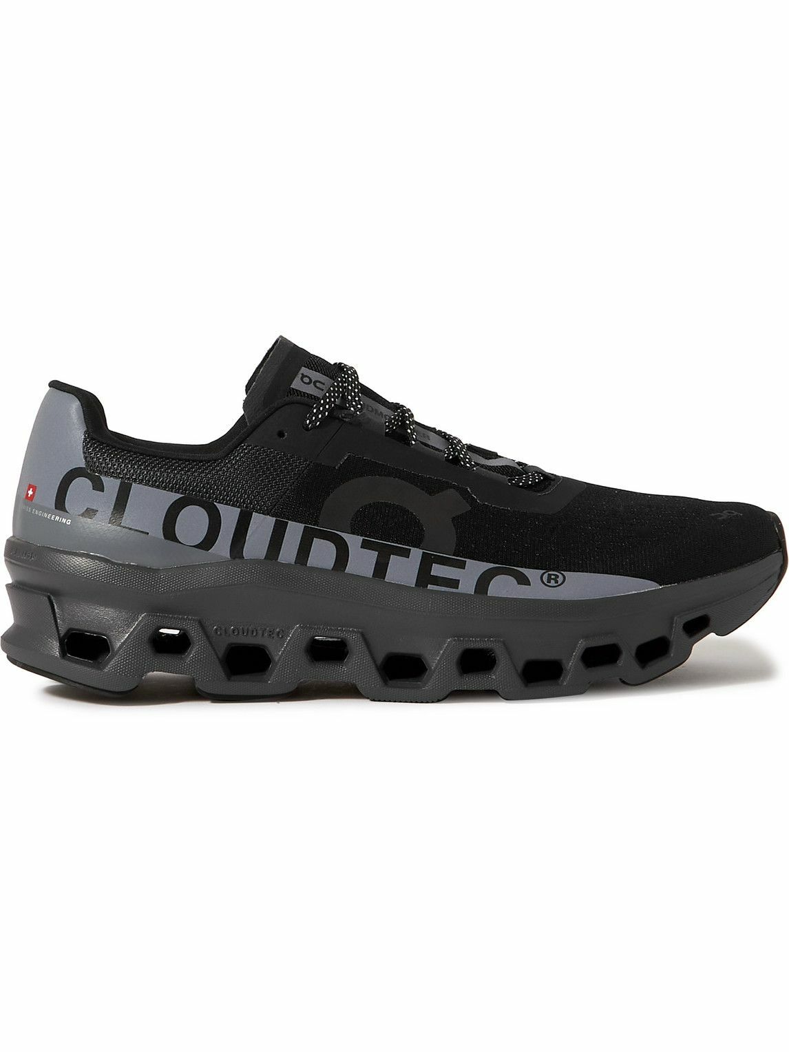 ON - Cloudmonster Lumos Rubber-Trimmed Mesh Running Sneakers - Black On