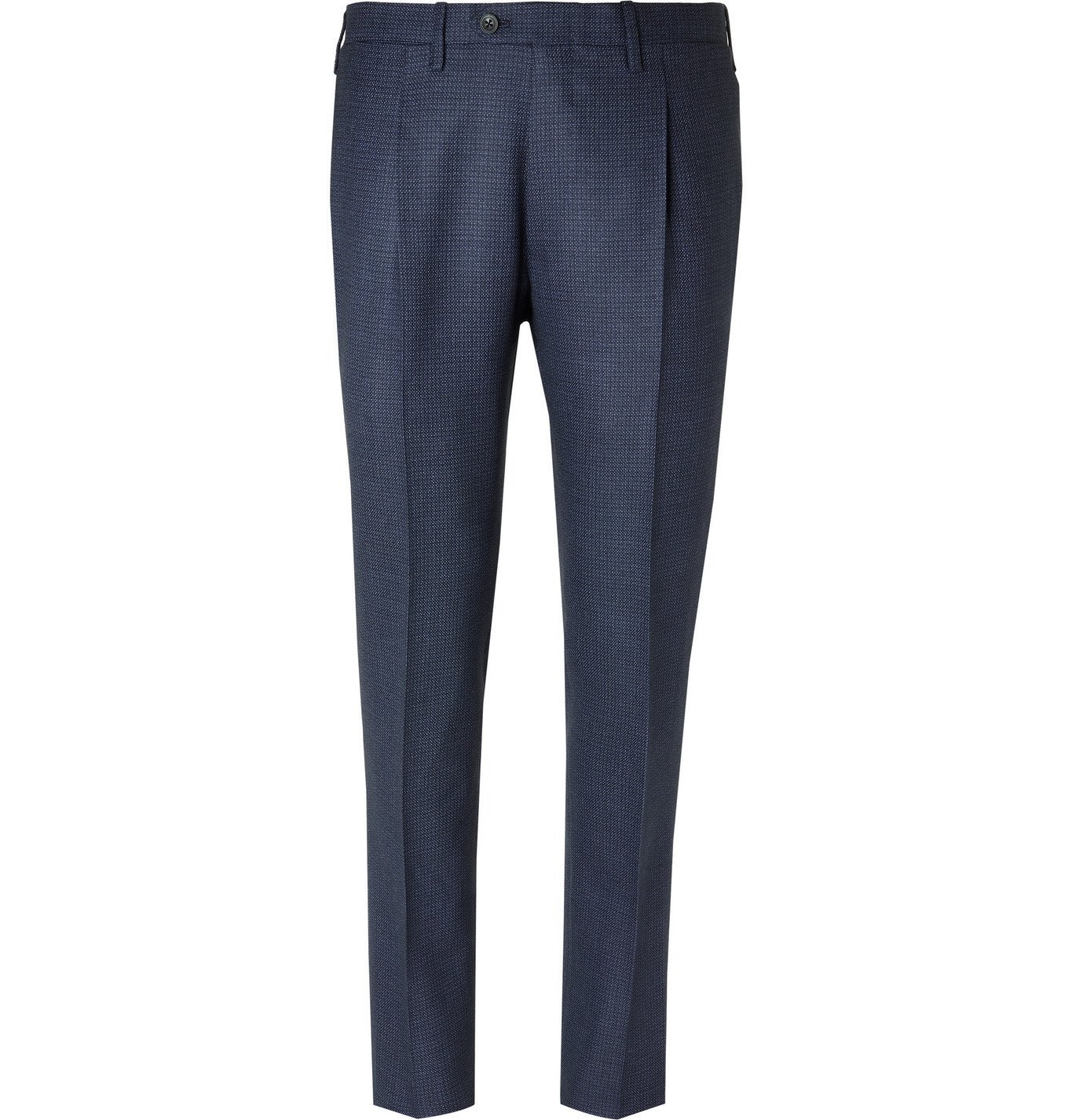 Kiton - Micro-Checked Cashmere Suit Trousers - Blue Kiton