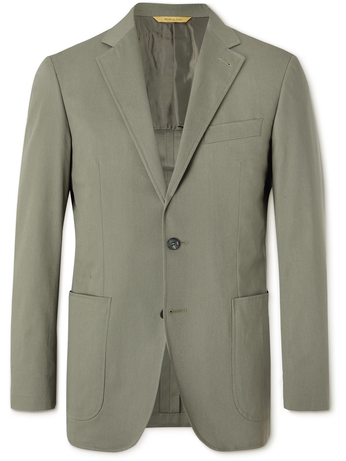 CANALI - Kei Slim-Fit Stretch-Cotton Twill Suit Jacket - Green - IT 46 ...